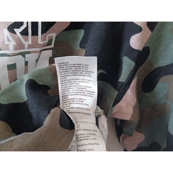 H&M Divided Rebel Girl Womens Short Sleeve Camo Green Crop Top Size M - Picture 8 of 8